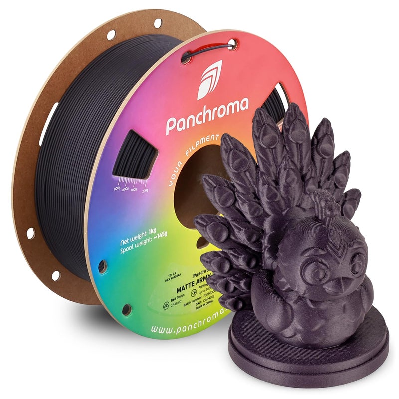 polymaker Panchroma Matte PLA Filament, Army Purple 1.75mm 1kg 3D Printing Filament, Formerly Polyterra Matte, Fit Most FDM 3D Printers, 1kg Spool (2.2lbs) - Image 1